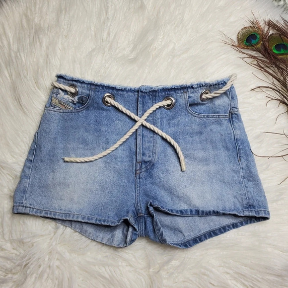 Diesel Denim Shorts With Rope Belt - Picture 2 of 11